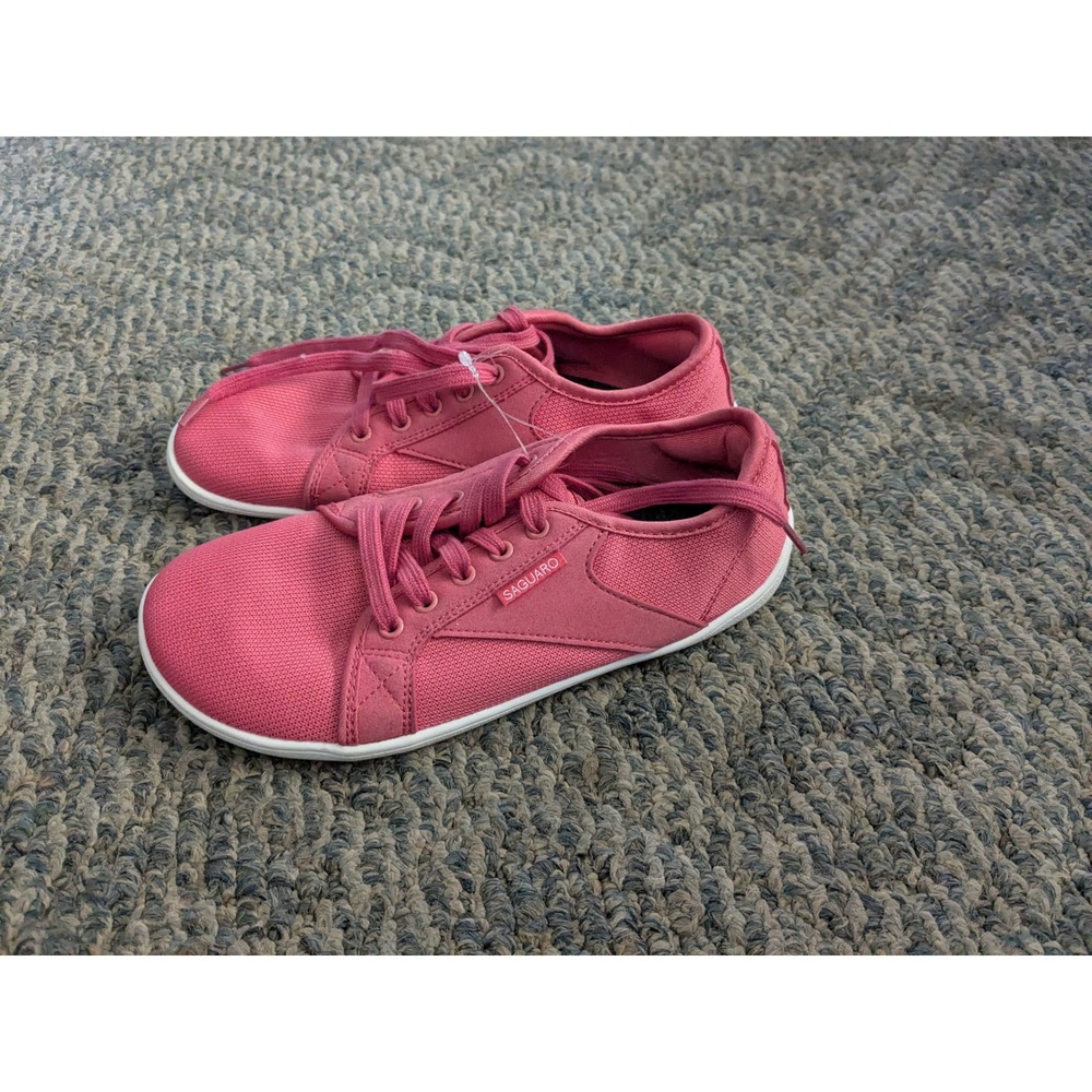 Saguaro Barefoot Shoes Pink Canvas Minimalist Wide Toe Box Sneakers Size 38